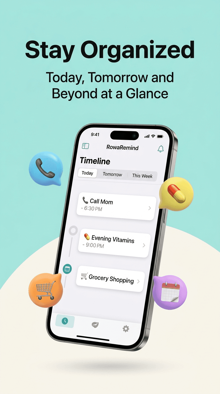 RowaMind Timeline and Task Management Play Store Screenshot