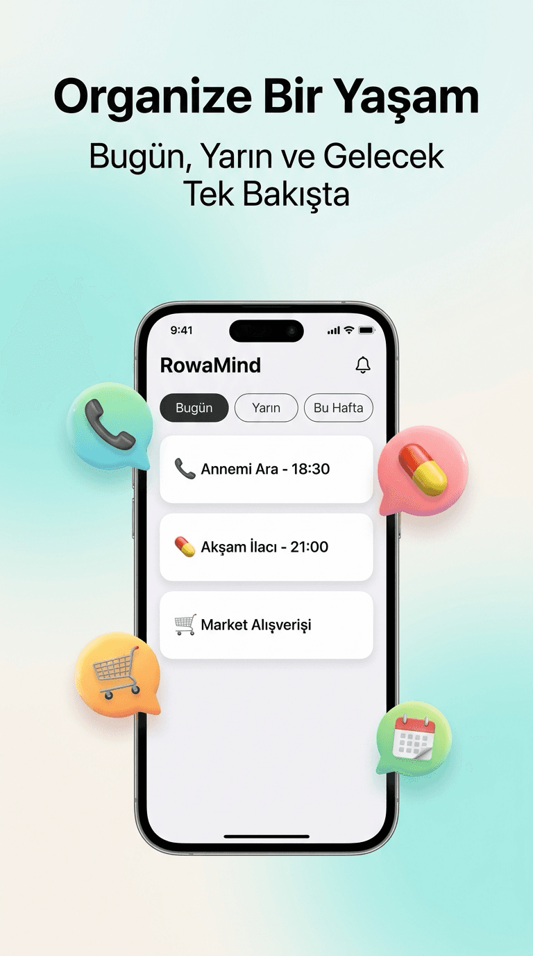 RowaMind Zaman Çizelgesi ve Görev Yönetimi Play Store Ekranı
